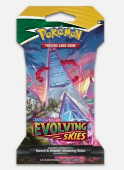 1X POKEMON Sword Shield EVOLVING SKIES SLEEVED BOOSTER PACk( RANDOM ART ) - Image 1