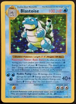Blastoise 2/102 Holo Rare 1999 Pokemon Base SHADOWLESS Set WOTC VTG Card MINT A+ - Image 2
