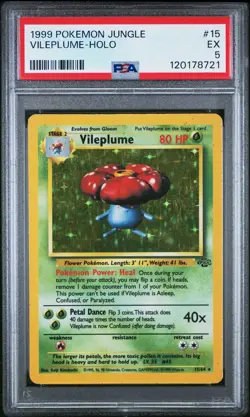 1999 POKEMON JUNGLE #15 VILEPLUME-HOLO PSA 5 - Image 1