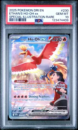 2025 POKEMON DRI SPECIAL ILLUSTRATION RARE #230 ETHAN'S HO-OH EX PSA 10 - Image 1