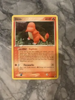 Pokemon TCG Ditto Delta Species 61/113 Regular Charmander Card Damaged - Image 1