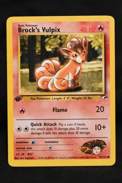 Brock's Vulpix 1st Edition 73/132 LP+ Gym Heroes Regular Common Pokemon TCG Card - Image 2