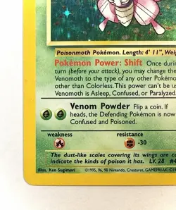 Venomoth - 13/64 - WOTC Jungle Set Holo Rare Pokemon Card - LP - Image 2