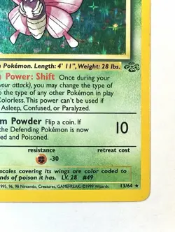Venomoth - 13/64 - WOTC Jungle Set Holo Rare Pokemon Card - LP - Image 5