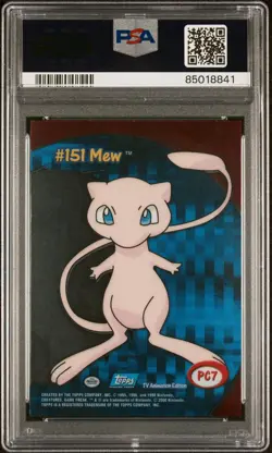 2000 Topps Pokemon TV #PC7 Mew Clear Card Animation Series 3 PSA 9 MINT - Image 2
