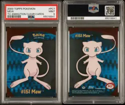 2000 Topps Pokemon TV #PC7 Mew Clear Card Animation Series 3 PSA 9 MINT - Image 3