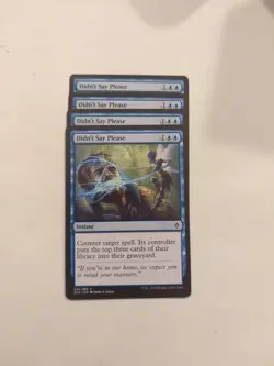 (4) Didn't Say Please *PLAYSET* Throne of Eldraine Regular NM MTG - Image 1