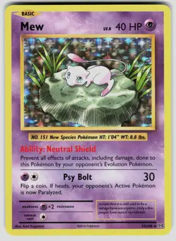 Pokemon XY - Evolutions Mew 53/108 Holo Rare LP - Image 1