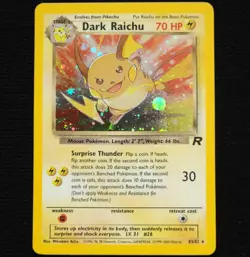 Pokemon TCG Dark Raichu Team Rocket Secret Holo (Insufficient Ink Error) 83/82 - Image 1