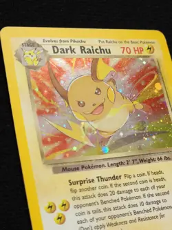 Pokemon TCG Dark Raichu Team Rocket Secret Holo (Insufficient Ink Error) 83/82 - Image 3