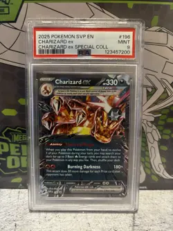 2025 POKEMON SVP EN-SV BLACK STAR PROMO #196 CHARIZARD EX PSA 9 - Image 1