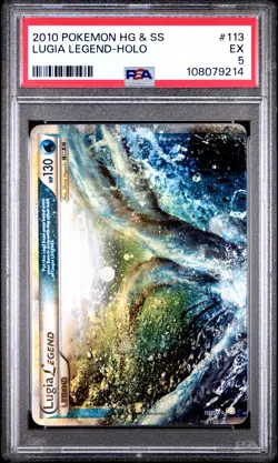 2010 POKEMON HEARTGOLD & SOULSILVER #113 LUGIA LEGEND-HOLO PSA 5 - Image 1