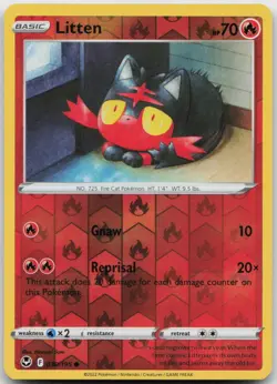 Litten 030/195 Common Silver Tempest Pokemon Reverse Holo Near Mint - Image 1
