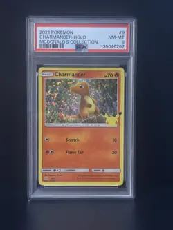 2021 Pokemon McDonald’s 25th Annivers. Collection CHARMANDER HOLO #9 PSA 8 NM-MT - Image 1