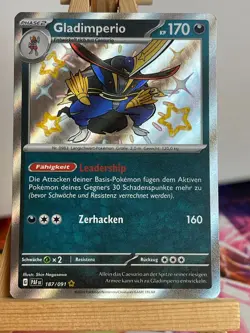 Gladimperio 187/091 Shiny Paldeas Schicksale Deutsch NM Pokemon - Image 1