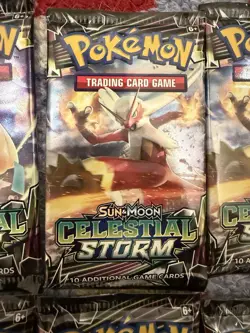 10 Pokemon TCG Sun & Moon Celestial Storm Sealed Booster Packs (various art) - Image 3