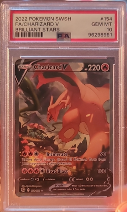 2022 Pokemon Charizard V 154/172 Brilliant Stars Alt Full Art Holo PSA 10 - Image 1