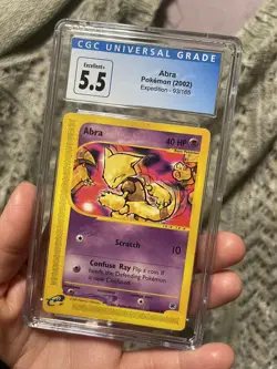 Abra Pokemon WOTC Expedition 93/165 CGC 5.5 Vintage Rare Pokemon - Image 1