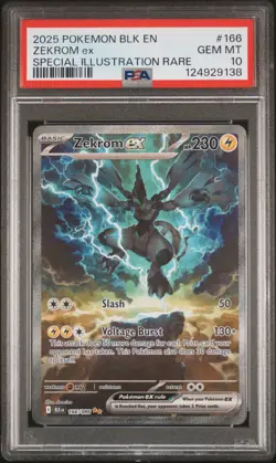 2025 POKEMON BLK EN-BLACK BOLT SPECIAL ILLUSTRATION RARE #166 ZEKROM EX PSA 10 - Image 1