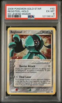 2006 POKEMON EX LEGEND MAKER GOLD STAR #92 REGISTEEL-HOLO PSA 6 - Image 1