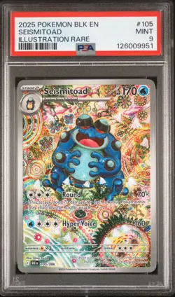 2025 POKEMON BLK EN-BLACK BOLT ILLUSTRATION RARE #105 SEISMITOAD PSA 9 - Image 1