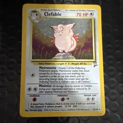 Pokemon Clefable Base Set 2 Holo Rare 5/130 Stage 1 HP70 Mitsuhiro Arita swirl - Image 1