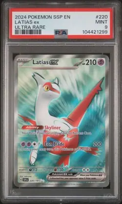 LATIAS ex #220 PSA 9 • 2024 POKEMON SSP EN-SURGING SPARKS ULTRA RARE MINT - Image 1