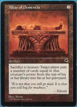 Altar of Dementia Tempest VHP/DAMAGED Artifact Rare CARD (518612) ABUGames - Image 1