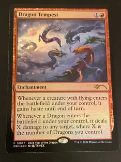 1 X FOIL Dragon Tempest MTG 2024 Year Of The Dragon APAC League Promo NM English - Image 2