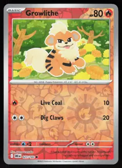 Growlithe 027/182 Common Destined Rivals Pokemon Reverse Holo Near Mint - Image 1