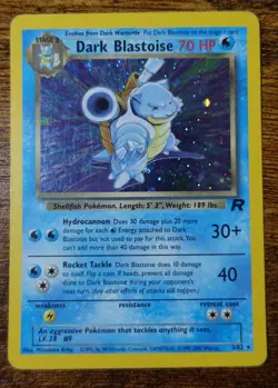 Blastoise 3/82 Team Rocket Holo Insufficient Black Ink Error Pokemon Card PL - Image 1