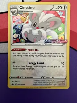 Cinccino SWSH009 Black Star Promo Pokemon Prerelease Holo English NM - Image 1
