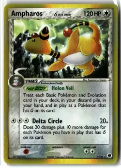 Ampharos ⭐ 1/101 Holo Rare Delta Species Dragon Frontiers 2006 Pokemon NM/LP - Image 1