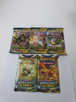 POKEMON TCG: Empoleon V Strikers Tin Evolving Skies and Brilliant Stars Packs - Image 2