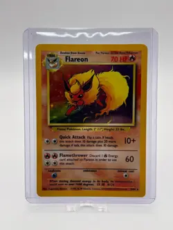 No Symbol Error Flareon Jungle Holo LP Vintage Pokemon 1999 3/64 - Image 1