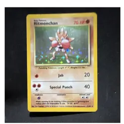 Pokemon Hitmonchan 7/102 Base Set Holo Rare 70 HP English 1999 Wizards - Image 1