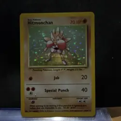 Pokemon Hitmonchan 7/102 Base Set Holo Rare 70 HP English 1999 Wizards - Image 2