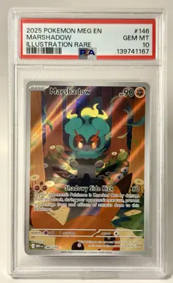 Marshadow PSA 10 #146/132 IR Pokemon TCG Mega Evolution - Image 1
