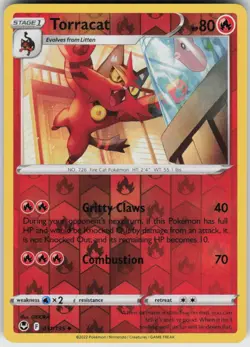 Torracat 031/195 Uncommon Silver Tempest Pokemon Reverse Holo Near Mint - Image 1