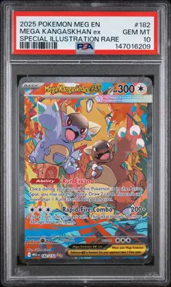 2025 POKEMON MEG EN-MEGA EVOLUTION SIR MEGA KANGASKHAN EX 182 PSA 10 GEM MINT - Image 1