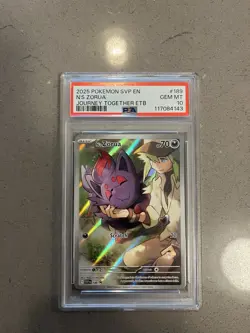 2025 POKEMON SVP EN-SV BLACK STAR PROMO #189 N'S ZORUA PSA 10 - Image 1