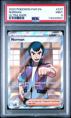 2023 POKEMON PAR EN-PARADOX RIFT ULTRA RARE #237 NORMAN PSA 9 - Image 1