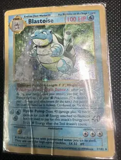 Blastoise 2/102 Shadowless Holo Rare Base Set WOTC Pokemon Damaged - Image 1