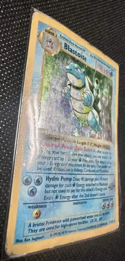 Blastoise 2/102 Shadowless Holo Rare Base Set WOTC Pokemon Damaged - Image 2