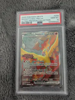 Pokemon TCG Moltres Ultra Premium Collection Rockets Moltres ex #208 PSA 10 Gem - Image 1