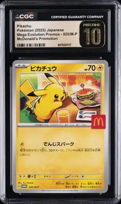 2025 POKEMON JAPANESE ME MCDONALD'S PROMO #020/M-P PIKACHU CGC 10 PRISTINE - Image 1