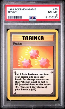 1999 POKEMON BASE SET UNLIMITED #89 REVIVE PSA 8 - Image 1