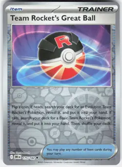 Team Rocket's Great Ball 175/182 Destined Rivals Pokemon Reverse Holo NM - Image 1