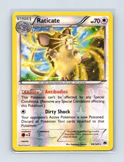 Raticate 88/122 Rare BREAKpoint Pokemon Reverse Holo Near Mint - Image 1