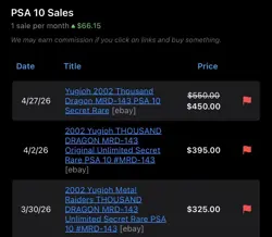 Thousand Dragon MRD-143 - YuGiOh Metal Raiders 2002! - HOLO - PSA 10 GEM MINT!🔥 - Image 3
